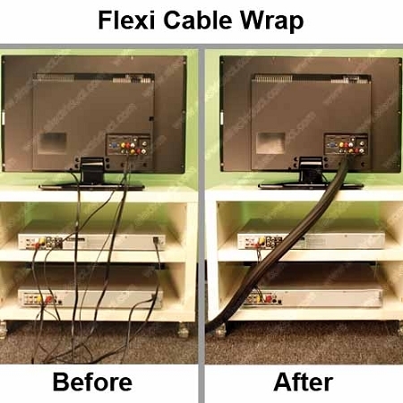 Electriduct Flexi Cable Wrap Cord Organizer- 12ft- Black WL-RI-FCW12-BK-2PK